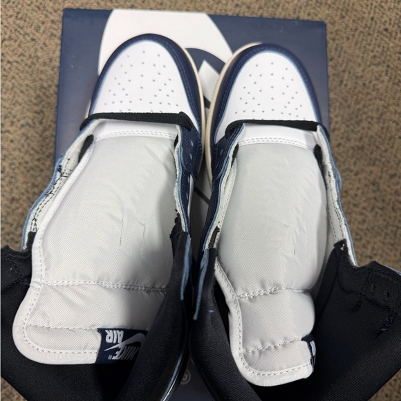 Jordan 1 Retro High OG Midnight Navy Kids Sneakers - Navy and White - Picture 3 of 6